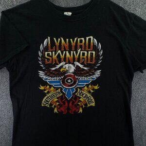 Lynyrd Skynyrd Adult Size XL Black Tour Double Sided Tee Shirt 2018 Black